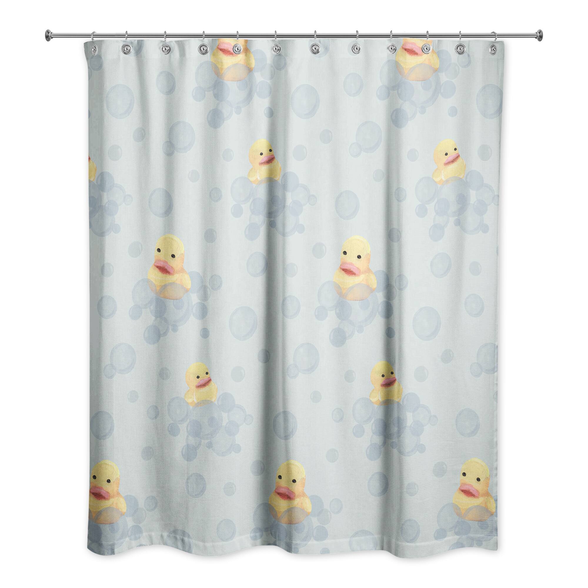 74" Rubber Duckies Shower Curtain
